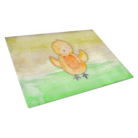 Carolines Treasures Chicken Watercolor Glass Cutting Board Large BB7411LCB